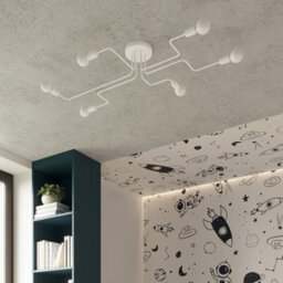 Luminosa Lighting Luminosa Vector Multi Arm Semi Flush Ceiling Lamp 8 White - thumbnail 8