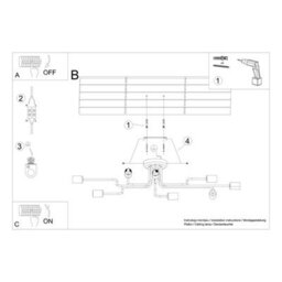 Luminosa Lighting Luminosa Vector Multi Arm Semi Flush Ceiling Lamp 8 White - thumbnail 5
