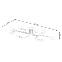 Luminosa Lighting Luminosa Vector Multi Arm Semi Flush Ceiling Lamp 8 White - thumbnail 4
