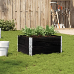 Berkfield Garden Planter Black 80X60 Cm Solid Wood Pine