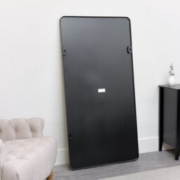 Melody Maison Large Black Curved Framed Wall / Leaner Mirror 160Cm X 80Cm - thumbnail 4