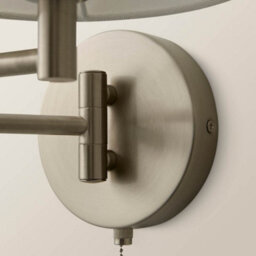 Valuelights Sonia Pair Of Brushed Chrome Swing Arm Wall Lights With Tapered Shade And Bulbs - thumbnail 4