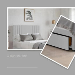 Silver Plush Sawana 5Ft King Size Bed With 20 Inch Headboard With Mattress And 2Drawers - thumbnail 2