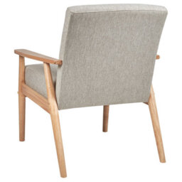Wyld And Coco Mid-Century Armchair Grey Polyester-Linen Upholstery With Light Rubberwood Frame - thumbnail 5