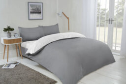 Brights Reversible Duvet - Grey / White - thumbnail 2