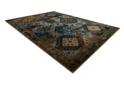 RugsX Wool Carpet Omega Avar Frame, Diamonds, Oriental - Snuff Brown 170X235 Cm - thumbnail 1