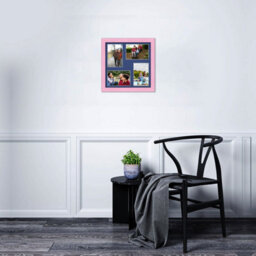 AK Frames 12X12 Pastel Pink Classic Multi Photo Frame With Blue Mount - Holds 4 Apertures (4X) 6X4 Photos - thumbnail 3
