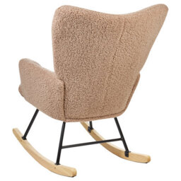 Beliani Rocking Chair Sand Beige Boucle With Tufted Biscuit Upholstery - thumbnail 6