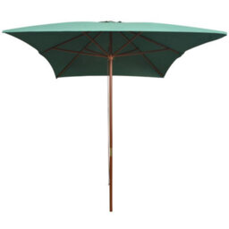 Berkfield Elegant Parasol 200X300 Cm Wooden Pole Green - thumbnail 1