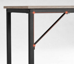 Songmics Large Office Station, Industrial Design Workspace With Metal Structure, Greige And Black - thumbnail 5