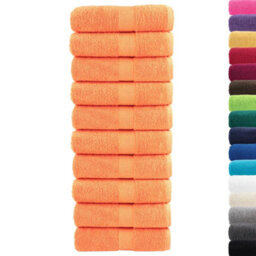 Berkfield Durable Premium Guest Towels Solund 10 Pcs Orange 30X50 Cm 600 Gsm