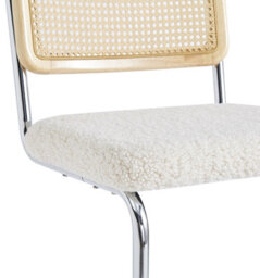 Nordlys Set Of 2 Bar Stools With Cane Backs And White Bouclé Seats Modern Design Style Dining Room - thumbnail 7