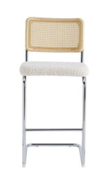Nordlys Set Of 2 Bar Stools With Cane Backs And White Bouclé Seats Modern Design Style Dining Room - thumbnail 8