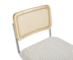 Nordlys Set Of 2 Bar Stools With Cane Backs And White Bouclé Seats Modern Design Style Dining Room - thumbnail 9