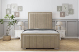 "Sloomy Pemberton Almond Coniston Bed Frame With Mattress With 50"" Upholstered Headboard 5' King" - thumbnail 1