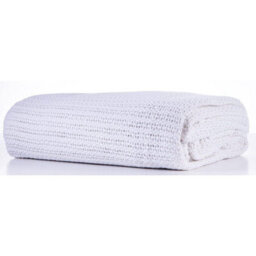 Just So Home 100% Cotton Cellular Blanket With Plain Hemmed Finish (White, Double 230Cm X 230Cm)