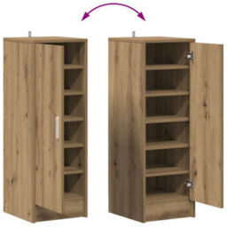Vidaxl Shoe Cabinet Artisan Oak 32X35X92 Cm Engineered Wood - thumbnail 8