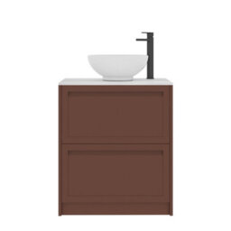 Royal Bathrooms Royal Bathroom Elmore 700mm Terracotta Clay Freestanding Countertop Bathroom Vanity Unit 2 Drawer With Breeze Basin - thumbnail 7