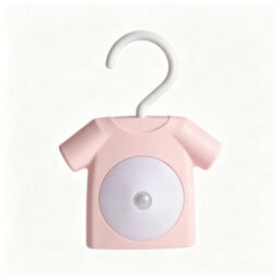 Amorly T-Shirt Hanger Motion Sensor Night Light,battery Operated Closet Cabinet Led Lamp,warm Light Nightlight For Wardrobe Bedside,pink - thumbnail 2