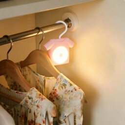 Amorly T-Shirt Hanger Motion Sensor Night Light,battery Operated Closet Cabinet Led Lamp,warm Light Nightlight For Wardrobe Bedside,pink - thumbnail 6