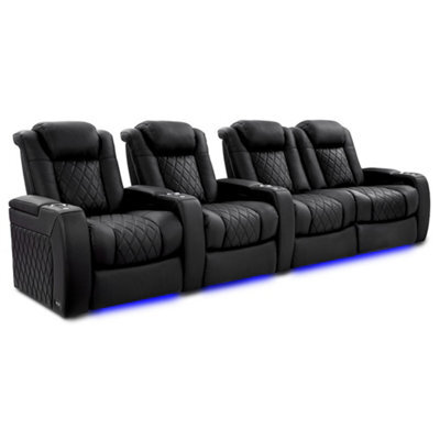 Valencia Tuscany Xl Ultimate Luxury Edition Home Theater Seating Row Of 4 Loveseat Right Onyx Nappa Leather - image 1