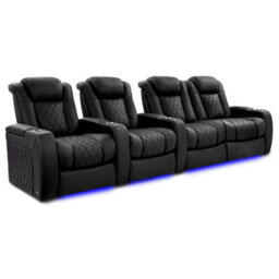 Valencia Tuscany Xl Ultimate Luxury Edition Home Theater Seating Row Of 4 Loveseat Right Onyx Nappa Leather