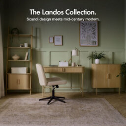 Vonhaus Sideboard For Living Room, Sliding Door Tambour Cabinet & 3 Shelves, Living Room Storage Cupboard For Hallway, Landos - thumbnail 6