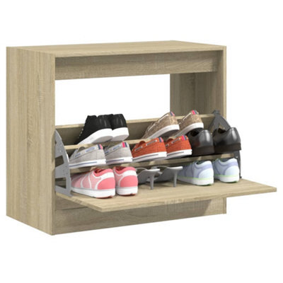 Berkfield Shoe Cabinet Sonoma Oak 80X42X69 Cm Engineered Wood - image 1