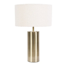 Valuelights Lexy Antique Brass Touch Table Lamp With Cream Boucle Shade - thumbnail 2