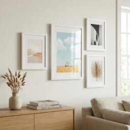 Nicola Spring A4 Photo Frame With A5 Mount White Glass Picture Frame For Wall Hanging Or Tabletop Display - Set Of 3 - thumbnail 2