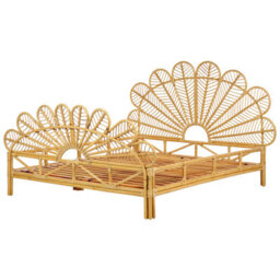Beliani Bed Rattan Florentine 160 X 200 Cm (Eu King Size) Light Brown - thumbnail 4