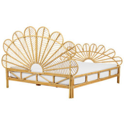 Beliani Bed Rattan Florentine 160 X 200 Cm (Eu King Size) Light Brown - thumbnail 6