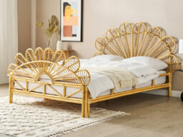 Beliani Bed Rattan Florentine 160 X 200 Cm (Eu King Size) Light Brown - thumbnail 2