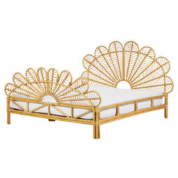 Beliani Bed Rattan Florentine 160 X 200 Cm (Eu King Size) Light Brown - thumbnail 1