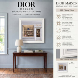 Home Luxe Interiors Dior Maison Boutique White Step Frame 70X70Cm Luxury Wall Art Decor - thumbnail 6