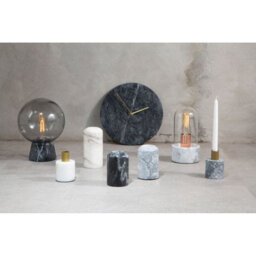 Orsina Contemporary Globe Lamp With Black Marble Base, Contrasting Bedside Table Light, Versatile Modern Lamp - thumbnail 2