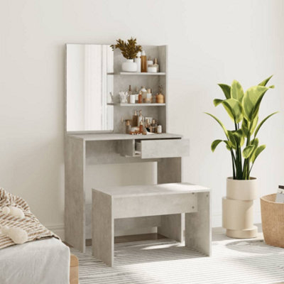Berkfield Dressing Table Set Concrete Grey 74.5X40X141 Cm - image 1