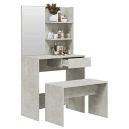 Berkfield Dressing Table Set Concrete Grey 74.5X40X141 Cm - thumbnail 4