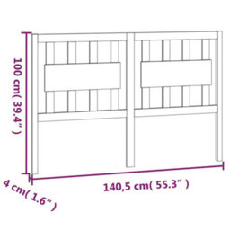 Berkfield Bed Headboard White 140.5X4X100 Cm Solid Wood Pine - thumbnail 6