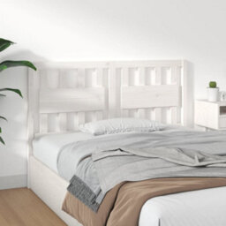 Berkfield Bed Headboard White 140.5X4X100 Cm Solid Wood Pine - thumbnail 4