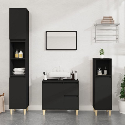 Berkfield Bathroom Cabinet Black 65X33X60 Cm Engineered Wood - image 1