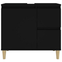 Berkfield Bathroom Cabinet Black 65X33X60 Cm Engineered Wood - thumbnail 7