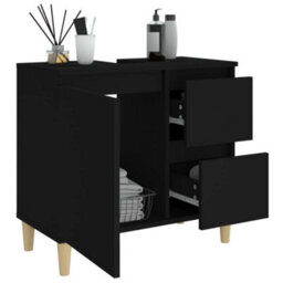 Berkfield Bathroom Cabinet Black 65X33X60 Cm Engineered Wood - thumbnail 4