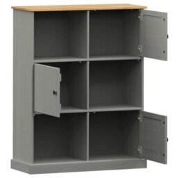 Berkfield Bookcase Vigo Grey 90X35X114.5 Cm Solid Wood Pine - thumbnail 5