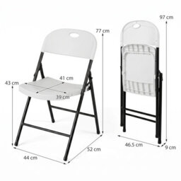 Gainoom Foldable Plastic Chairs Set Of 4 Portable Commercial Seats - thumbnail 9