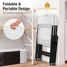 Gainoom Foldable Plastic Chairs Set Of 4 Portable Commercial Seats - thumbnail 7