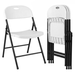 Gainoom Foldable Plastic Chairs Set Of 4 Portable Commercial Seats - thumbnail 3
