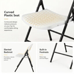 Gainoom Foldable Plastic Chairs Set Of 4 Portable Commercial Seats - thumbnail 6