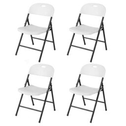 Gainoom Foldable Plastic Chairs Set Of 4 Portable Commercial Seats - thumbnail 1