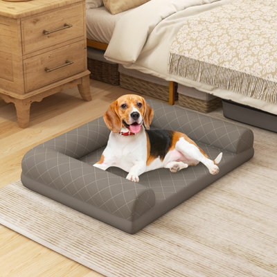 Costway Orthopedic Dog Bed Medium Small Dogs Egg-Foam Dog Crate Bed W/ 3-Side Bolster - image 1